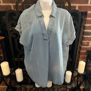 Liz Claiborne Light Denim Blue Blouse Size:XXL